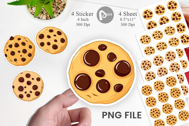 Chocolate Chip Cookie Sticker Sublimation artnoy 