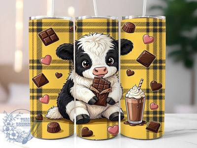 Chocolate Cow Treats 20oz Tumbler, Chocolate Theme, Cow Motif, Sweet Treats, Cute Aesthetic, Playful Style, Skinny Tumbler, Sublimation PNG Sublimation ToriDesigns 