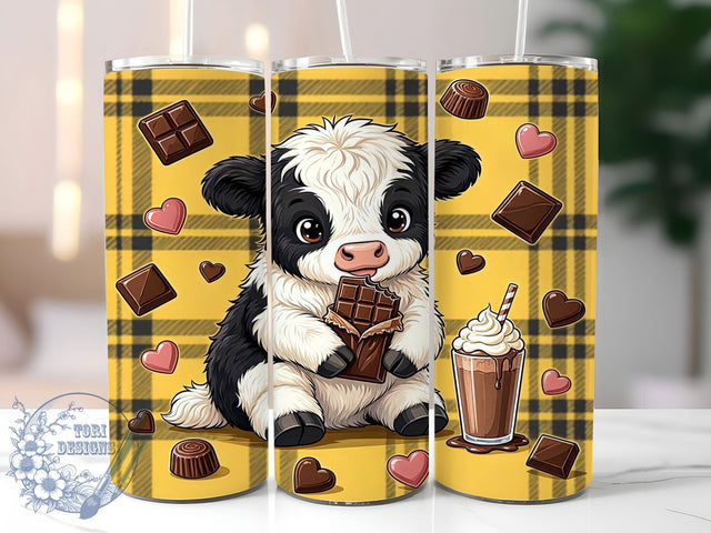 Chocolate Cow Treats 20oz Tumbler, Chocolate Theme, Cow Motif, Sweet Treats, Cute Aesthetic, Playful Style, Skinny Tumbler, Sublimation PNG Sublimation ToriDesigns 