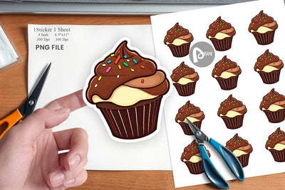 Chocolate Cupcake Sticker Sublimation artnoy 