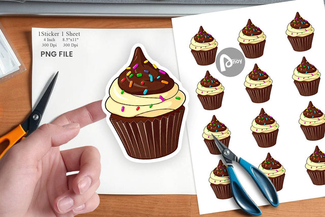 Chocolate Cupcake Sticker Sublimation artnoy 