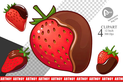 Chocolate Dipped Strawberry Clipart Sublimation artnoy 