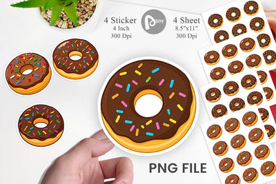 Chocolate Donut Sticker Sublimation artnoy 