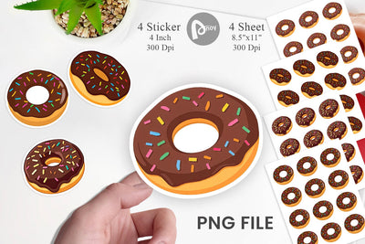 Chocolate Donut Sticker Sublimation artnoy 