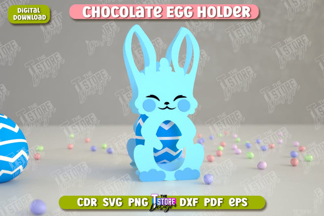 Chocolate Egg Holder | Paper Egg Holder | Bunny Design | Animals Design | SVG File SVG The T Store Design 