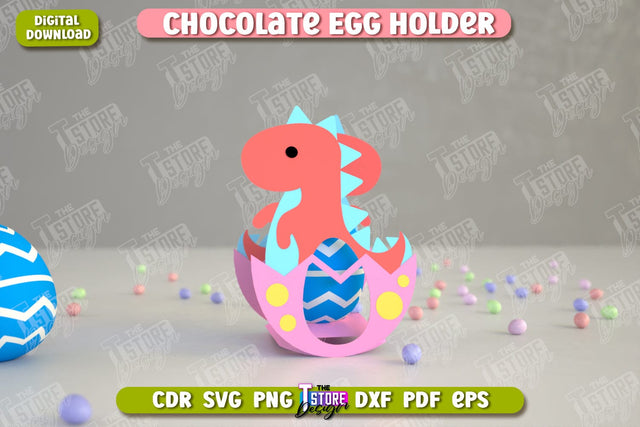 Chocolate Egg Holder | Paper Egg Holder | Dino Design | Animals Design | SVG File SVG The T Store Design 