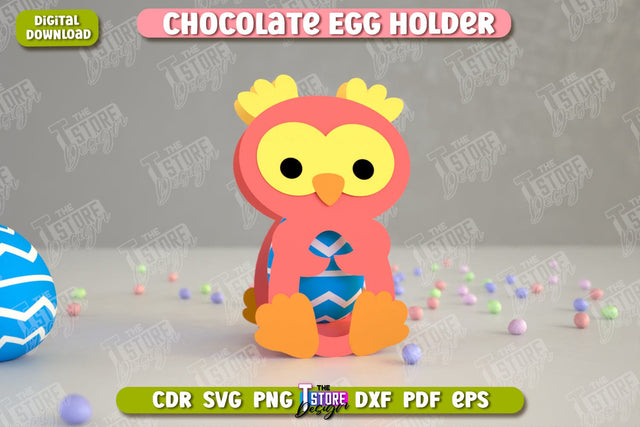 Chocolate Egg Holder | Paper Egg Holder | Dino Design | Animals Design | SVG File SVG The T Store Design 