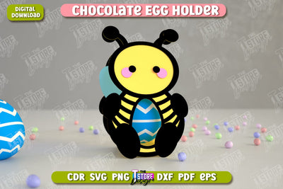 Chocolate Egg Holder | Paper Egg Holder | Easter Design | Bee Design | SVG File SVG The T Store Design 