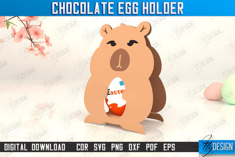 Chocolate Egg Holder | Paper Egg Holder | Easter Design | Capybara Design | SVG File SVG Fly Design 