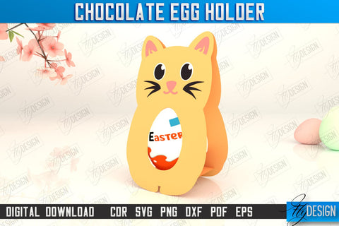 Chocolate Egg Holder | Paper Egg Holder | Easter Design | Cat Design | SVG File SVG Fly Design 