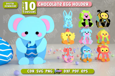 Chocolate Egg Holders Bundle | Paper Egg Holder | Easter Design | Animals Design | SVG Files SVG The T Store Design 