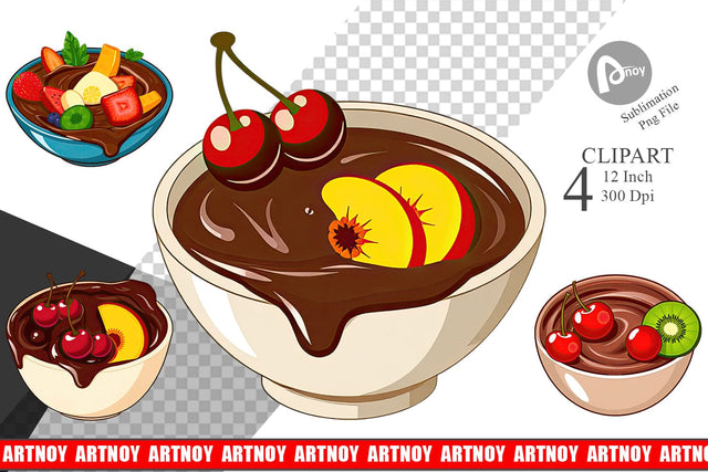 Chocolate Fondue Clipart Sublimation artnoy 