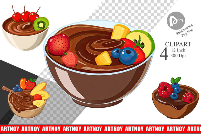 Chocolate Fondue Clipart Sublimation artnoy 