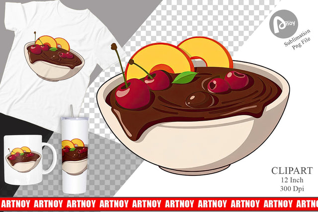 Chocolate Fondue Clipart Sublimation artnoy 
