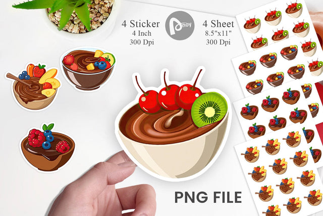 Chocolate Fondue Sticker Sublimation artnoy 