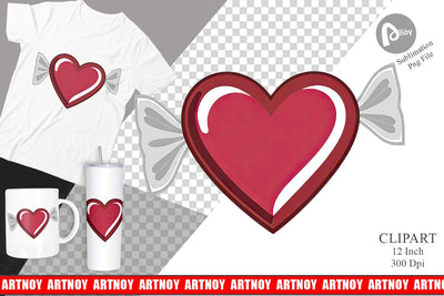 Chocolate Heart Clipart Sublimation artnoy 