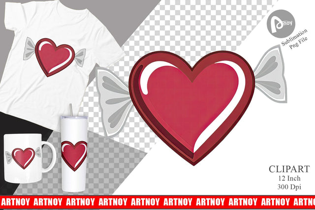 Chocolate Heart Clipart Sublimation artnoy 
