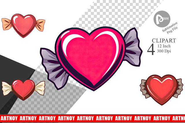 Chocolate Heart Clipart Sublimation artnoy 