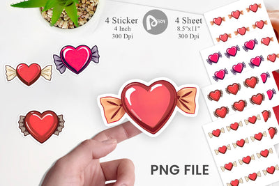 Chocolate Heart Sticker Sublimation artnoy 