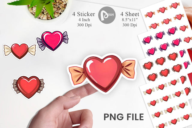 Chocolate Heart Sticker Sublimation artnoy 