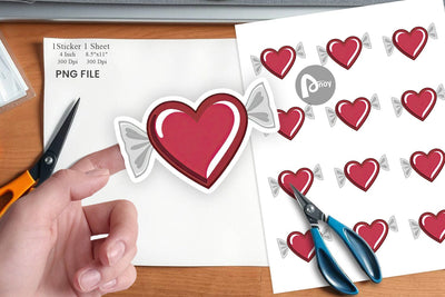 Chocolate Heart Sticker Sublimation artnoy 