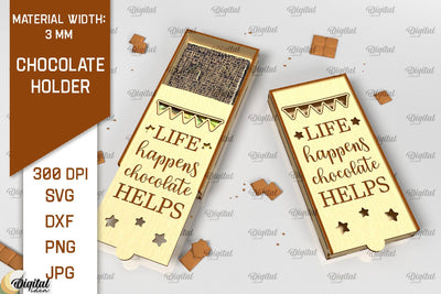 Chocolate Holder Laser Cut. Chocolate Gift Box SVG SVG Evgenyia Guschina 
