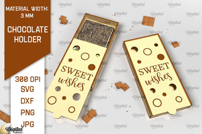 Chocolate Holder Laser Cut. Chocolate Gift Box SVG SVG Evgenyia Guschina 