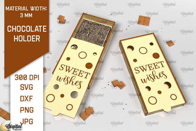 Chocolate Holder Laser Cut. Chocolate Gift Box SVG SVG Evgenyia Guschina 