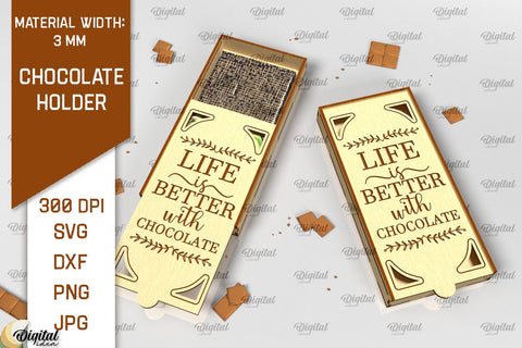 Chocolate Holder Laser Cut. Chocolate Gift Box SVG SVG Evgenyia Guschina 