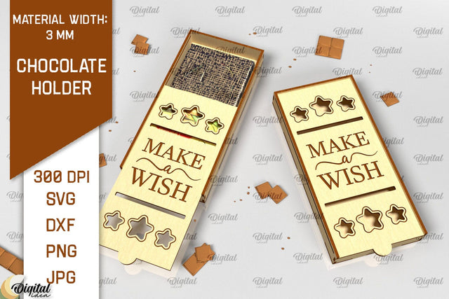 Chocolate Holder Laser Cut. Chocolate Gift Box SVG SVG Evgenyia Guschina 