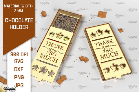 Chocolate Holders Laser Cut Bundle. Chocolate Gift Boxes SVG SVG Evgenyia Guschina 