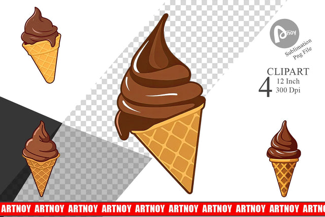 Chocolate Ice Cream Clipart Sublimation artnoy 