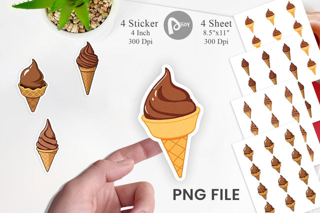 Chocolate Ice Cream Sticker Sublimation artnoy 