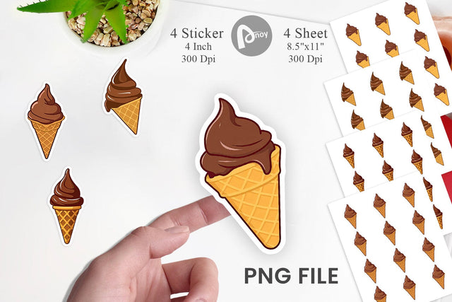 Chocolate Ice Cream Sticker Sublimation artnoy 