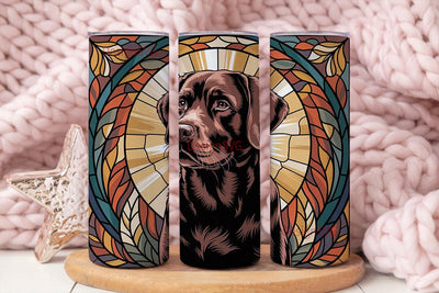 Chocolate Lab Stained Glass 20oz Tumbler Sublimation DesignSVG 