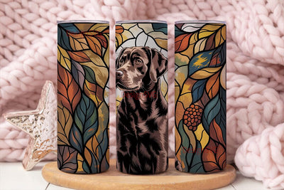 Chocolate Lab Stained Glass 20oz Tumbler Sublimation DesignSVG 