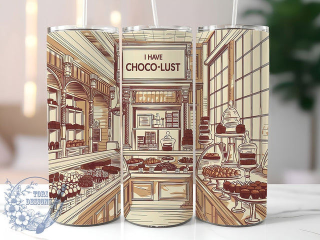 Chocolate Lover Sweet Treats Tumbler, Choco-Lust Cup Wrap, 20oz Sublimation Design, Sweet Treats Tumbler, Cocoa Addict Gift, Funny Chocolate Mug, Dessert Inspired Tumbler Sublimation ToriDesigns 
