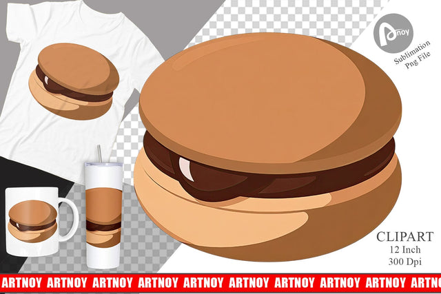 Chocolate Macaron Clipart Sublimation artnoy 