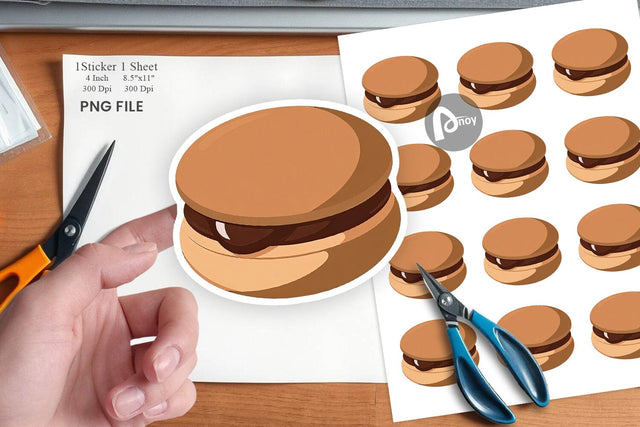 Chocolate Macaron Sticker Sublimation artnoy 