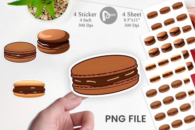 Chocolate Macaron Sticker Sublimation artnoy 