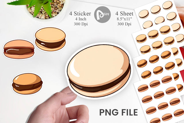 Chocolate Macaron Sticker Sublimation artnoy 