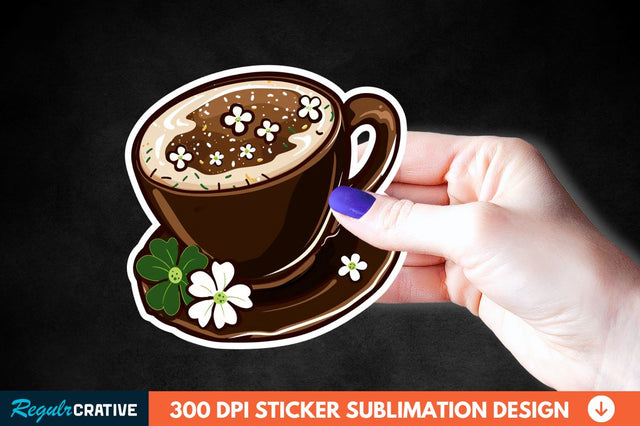 Chocolate Milk Coffee Cup Sticker Clipart Sublimation Regulrcrative 