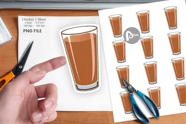 Chocolate Milk Glass Sticker Sublimation artnoy 