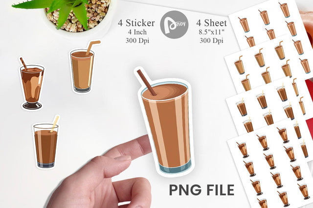 Chocolate Milk Glass Sticker Sublimation artnoy 
