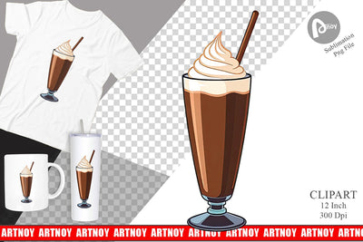 Chocolate Milkshake Clipart Sublimation artnoy 