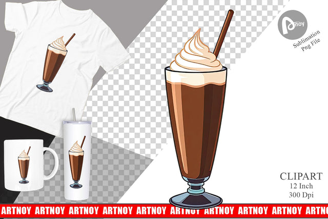 Chocolate Milkshake Clipart Sublimation artnoy 
