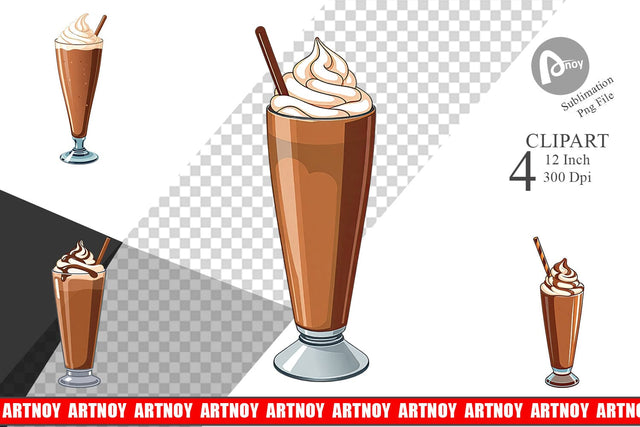 Chocolate Milkshake Clipart Sublimation artnoy 
