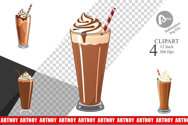 Chocolate Milkshake Clipart Sublimation artnoy 