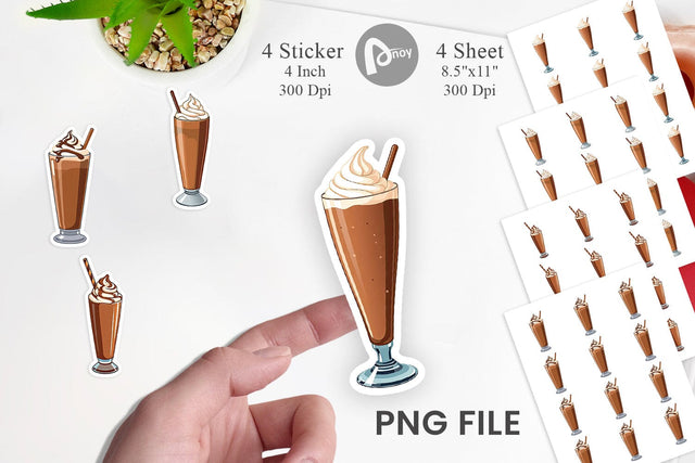 Chocolate Milkshake Sticker Sublimation artnoy 