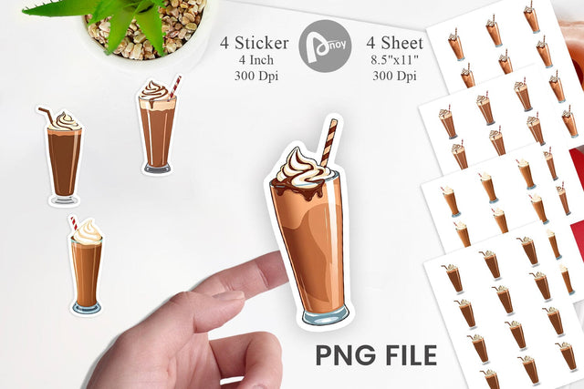 Chocolate Milkshake Sticker Sublimation artnoy 